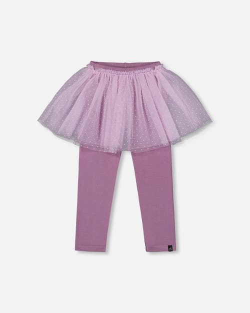 Deux Par Deux Kids'  Leggings With Tulle Skirt In Pink