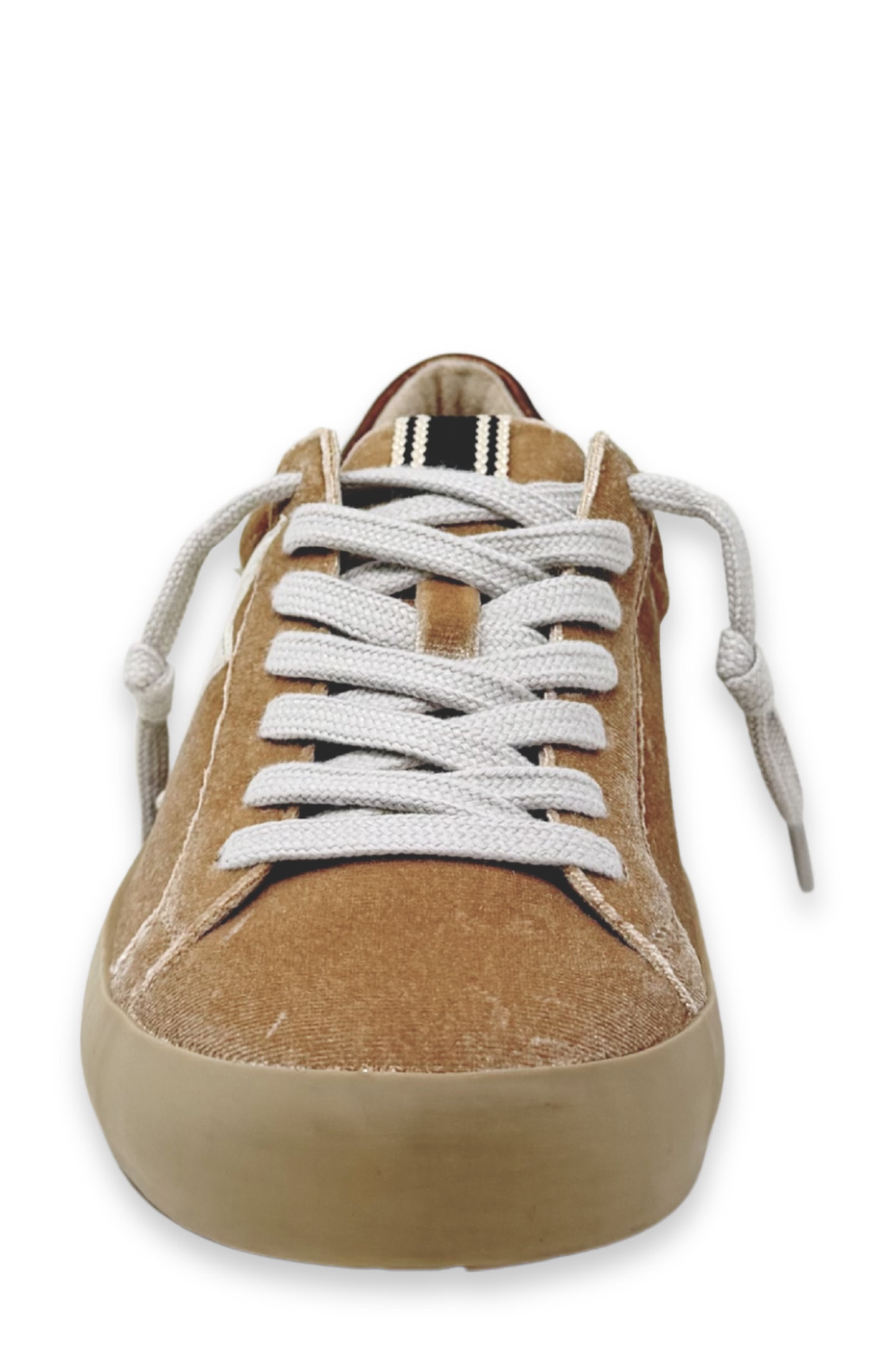 Paula Low Top Sneaker, Alternate, color, TAUPE VELVET