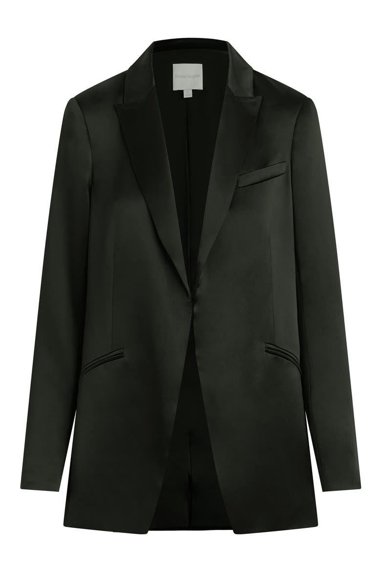 Satin Blazer, Alternate, color, BLACK