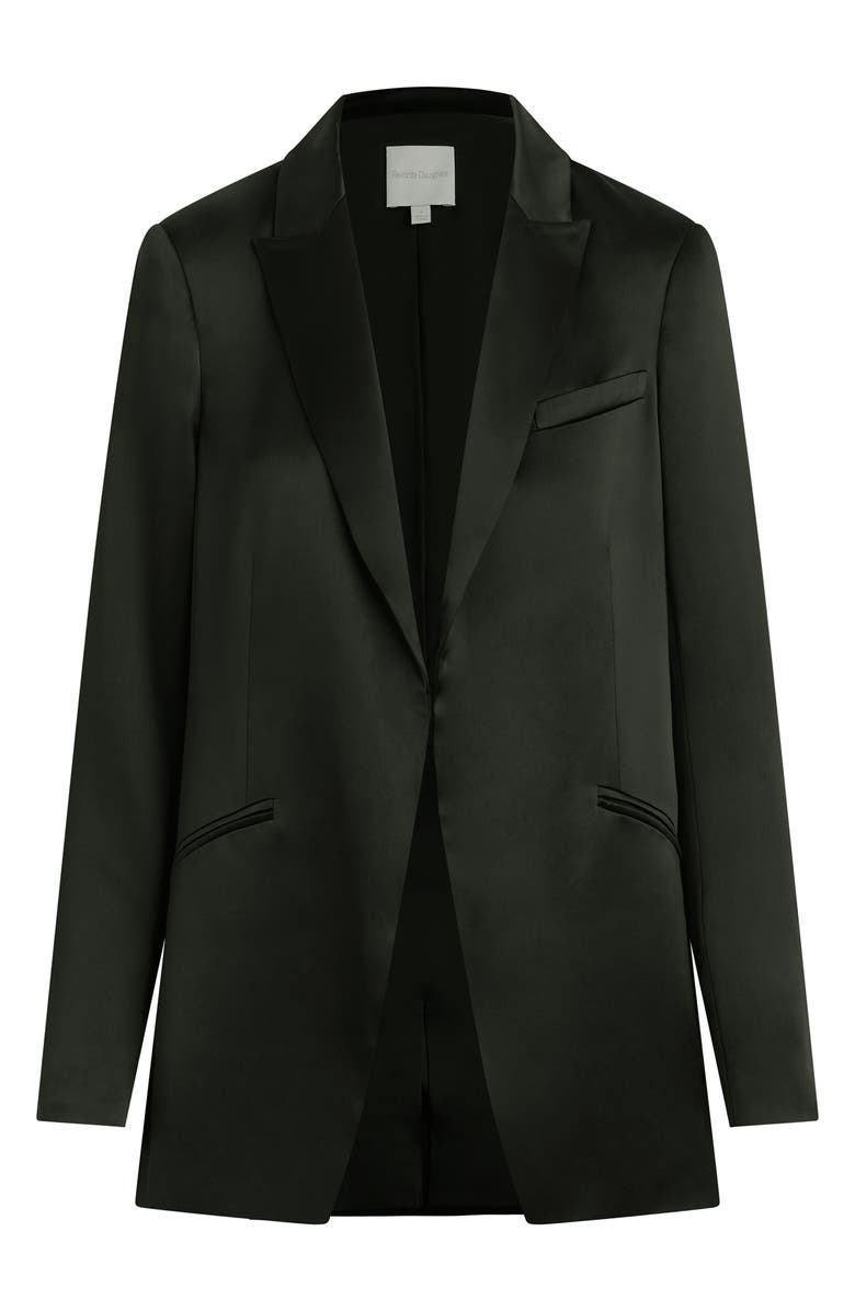 Favorite Daughter Satin Blazer, Alternate, color, Black