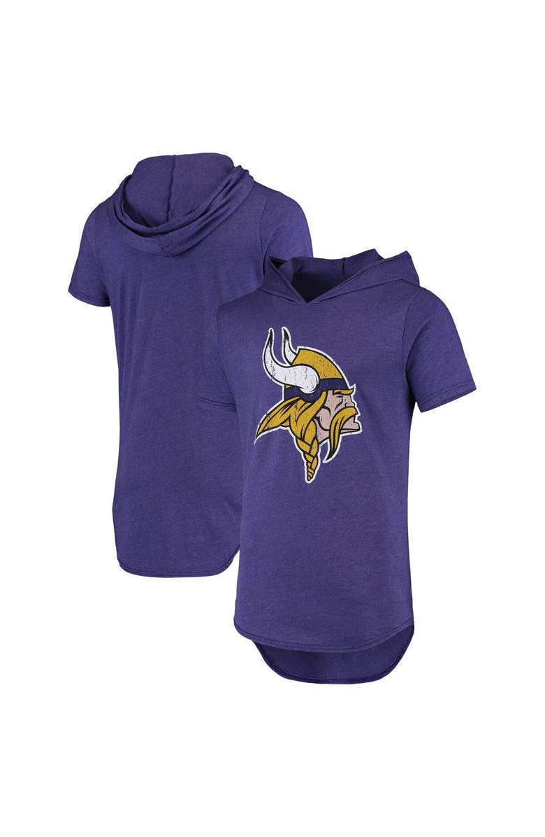 Majestic Threads Men's Majestic Threads Purple Minnesota Vikings Primary Logo Tri-Blend Hoodie T-Shirt, Main, color, 