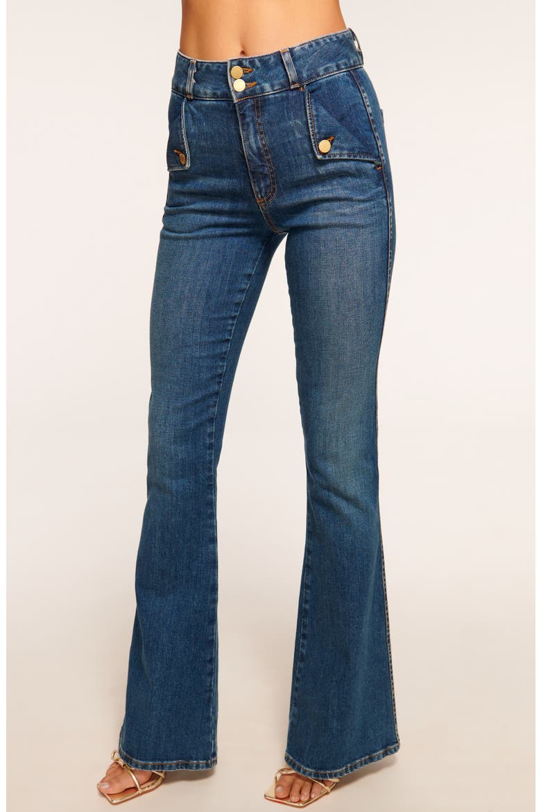 Mase High Waist Bootcut Sailor Jeans, Alternate, color, MEDIUM WASH