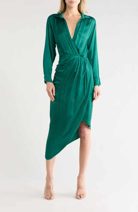 Young, Fabulous & Broke Aimee Long Sleeve Faux Wrap Dress