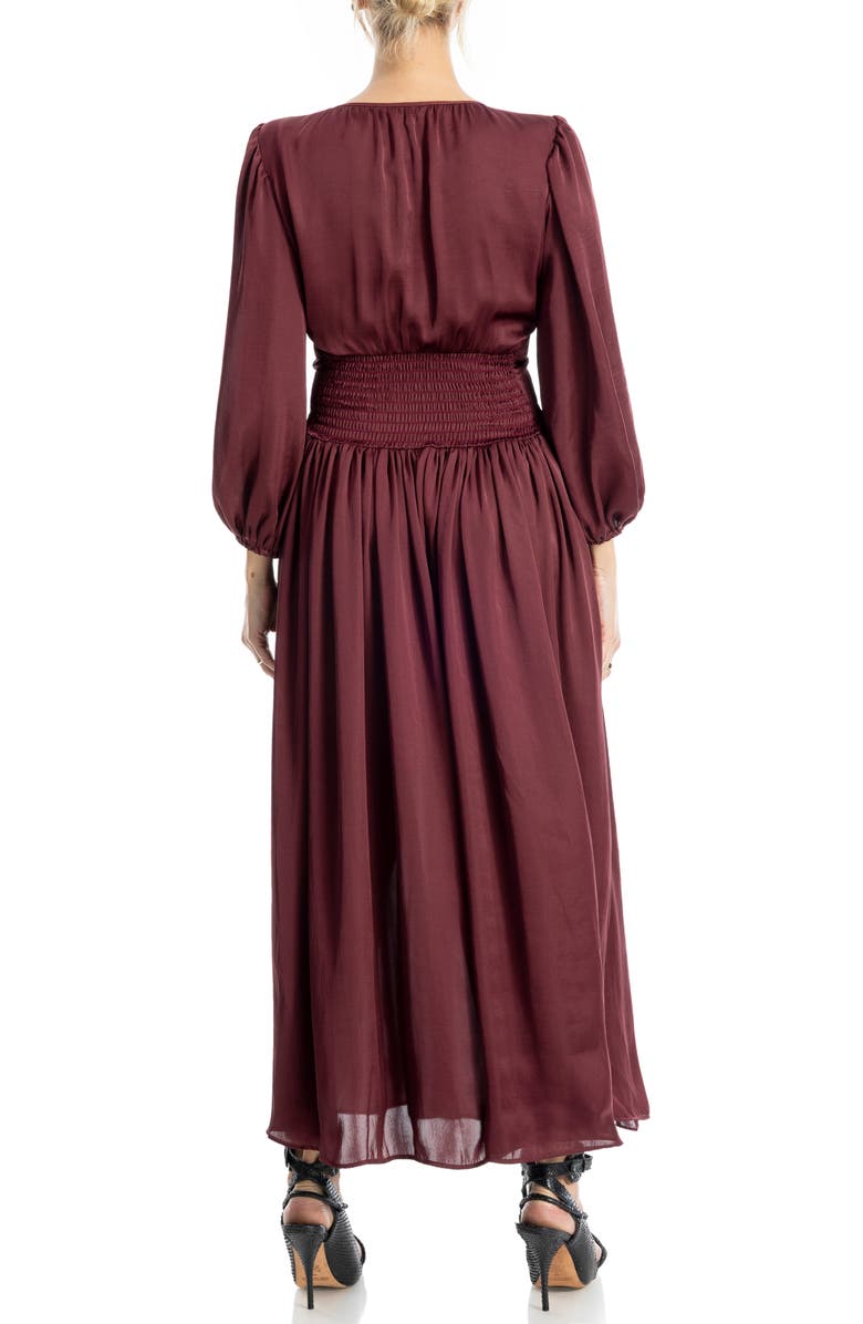 MAX STUDIO Keyhole Balloon Sleeve Maxi Dress, Alternate, color, Wine