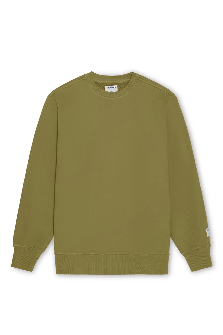 Organic Cotton 685 GSM French Terry Crewneck Sweatshirt, Main, color, Calliste Green