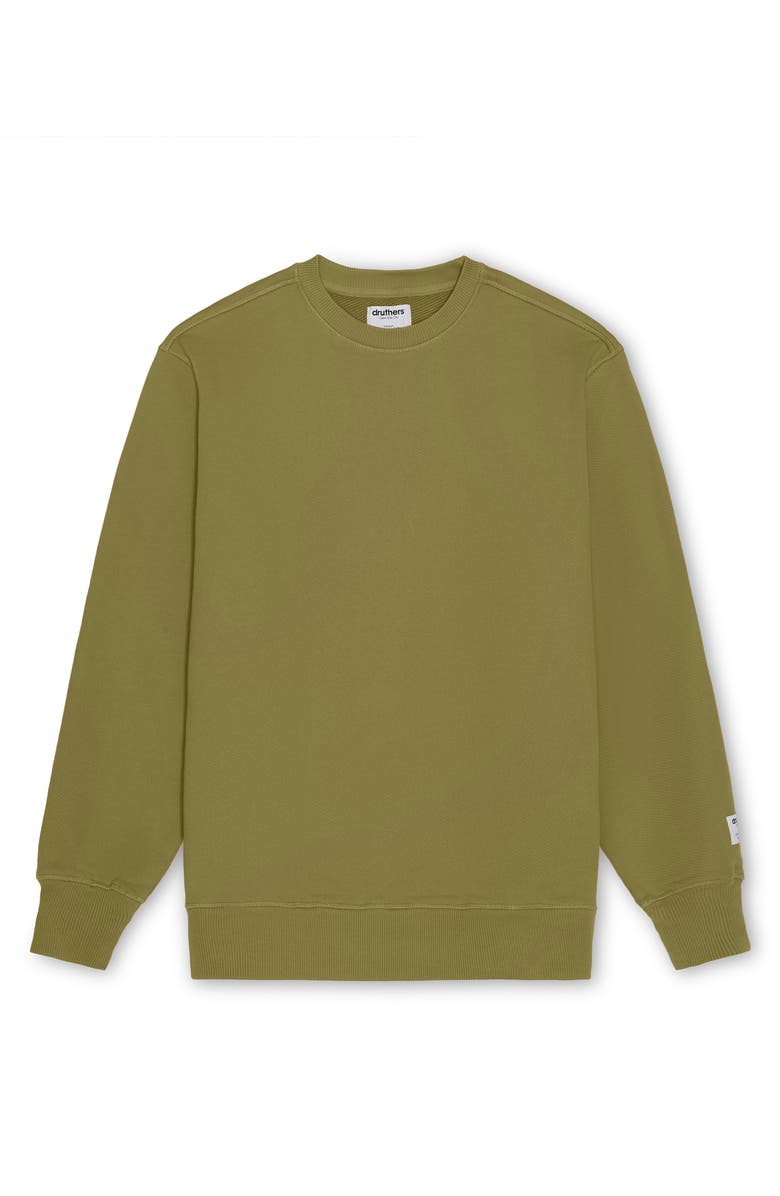 Druthers NYC Organic Cotton 685 GSM French Terry Crewneck Sweatshirt, Main, color, Calliste Green