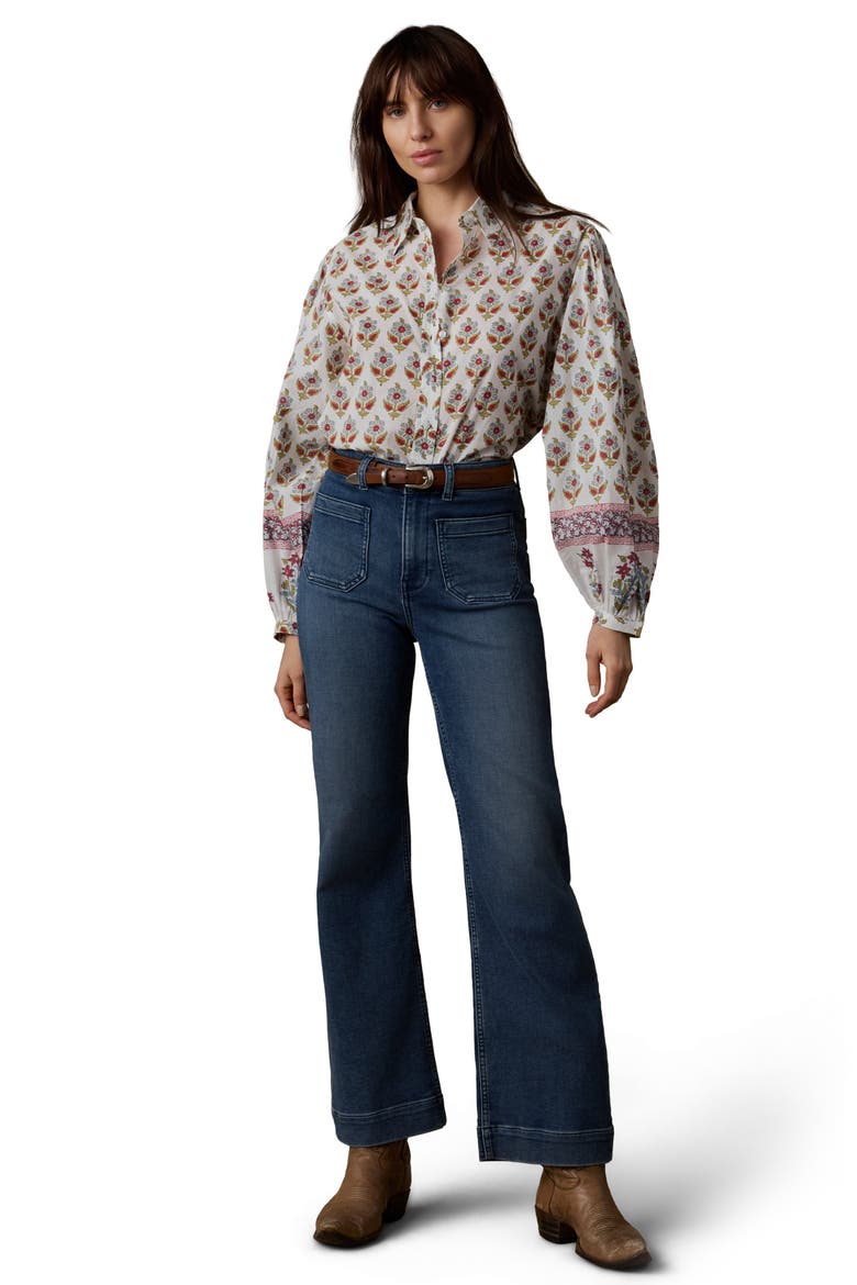 Suki Floral Button-Up Shirt, Alternate, color, ANTIQUE BOUQUET