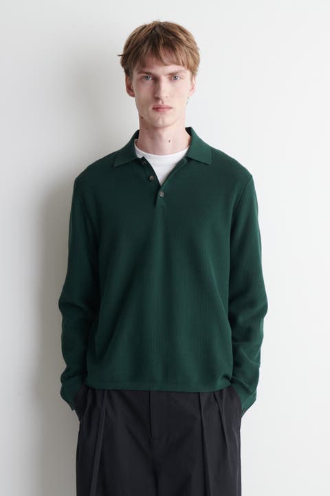 Honeycomb-knit Polo Shirt