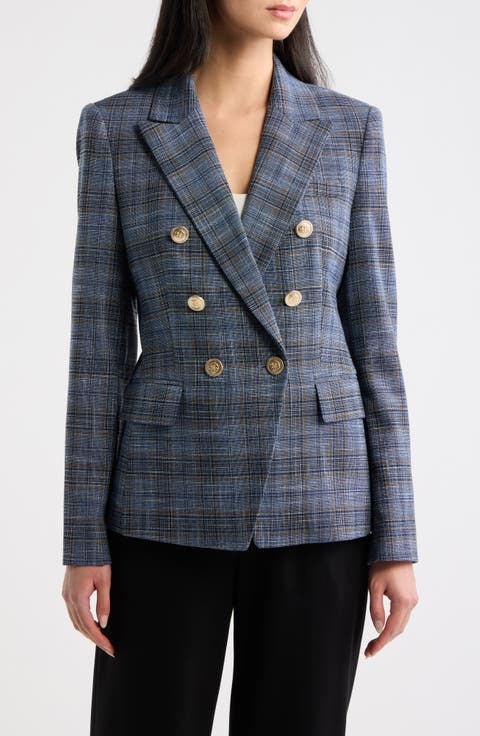 Plaid Double Breasted Jacket