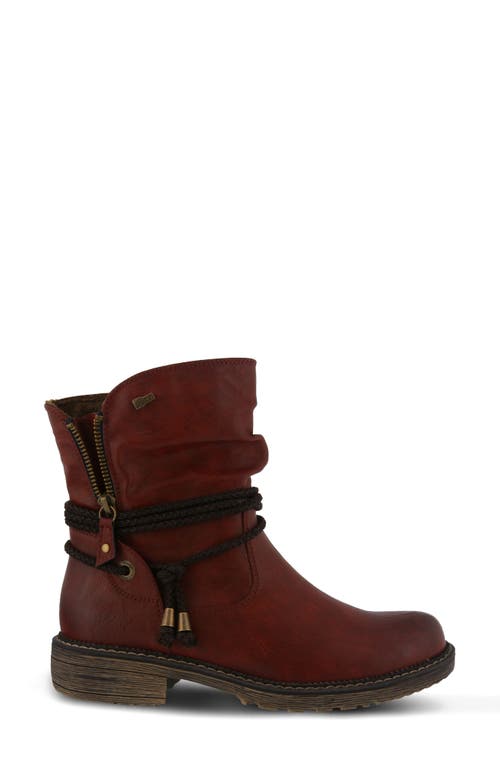 Spring Step Kathie Bootie In Bordeaux  Faux Leather