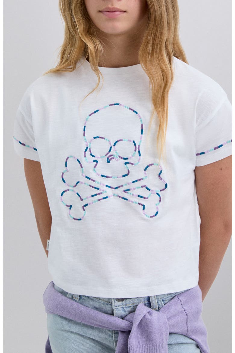 Embskulltee Girls, Alternate, color, White