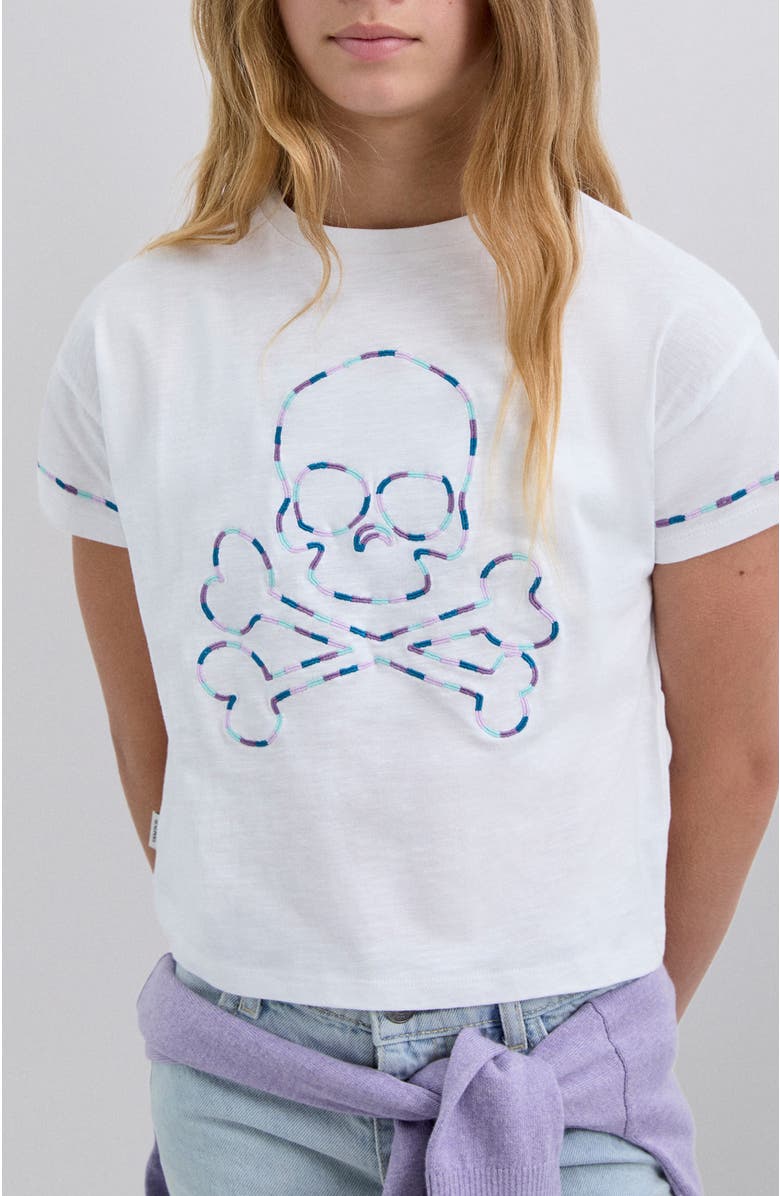 Scalpers Embskulltee Girls, Alternate, color, White