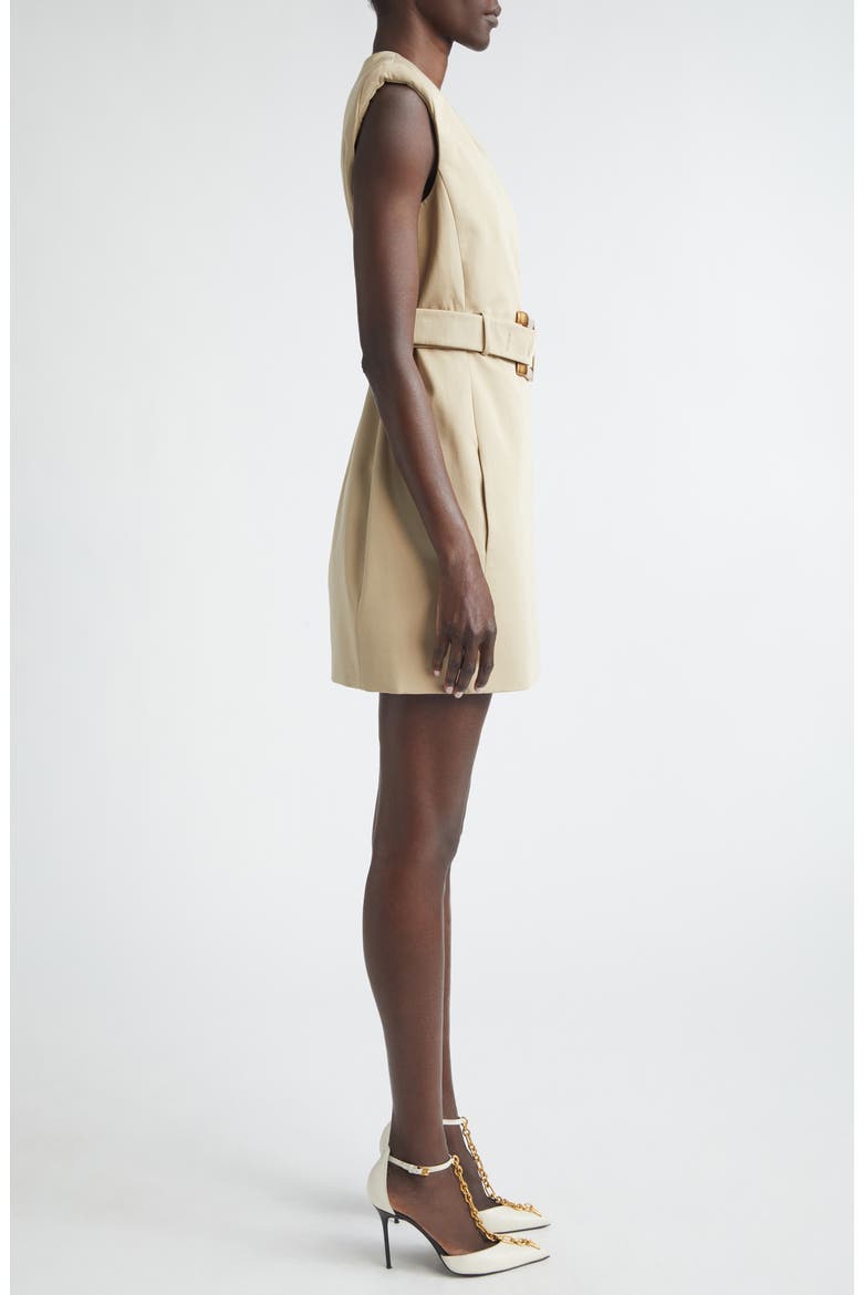 Belted Cotton Gabardine Wrap Minidress, Alternate, color, 0AN SAND