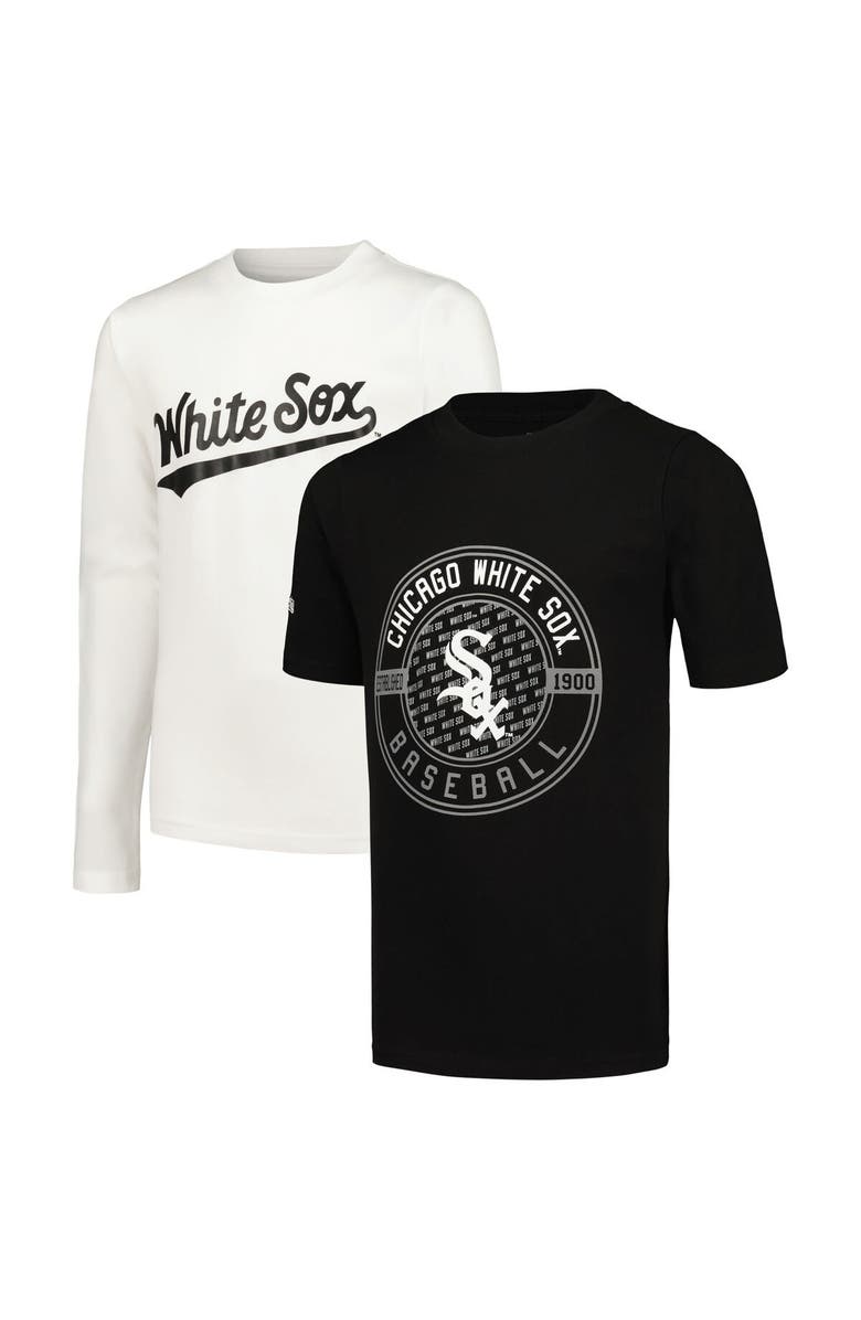 STITCHES Youth Stitches Black/White Chicago White Sox T-Shirt Combo Set, Main, color, Black