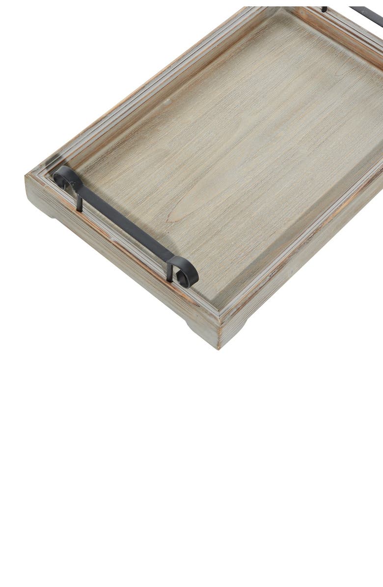 SONOMA SAGE HOME Beige Wood Tray with Metal Handles - Set of 2, Alternate, color, Beige