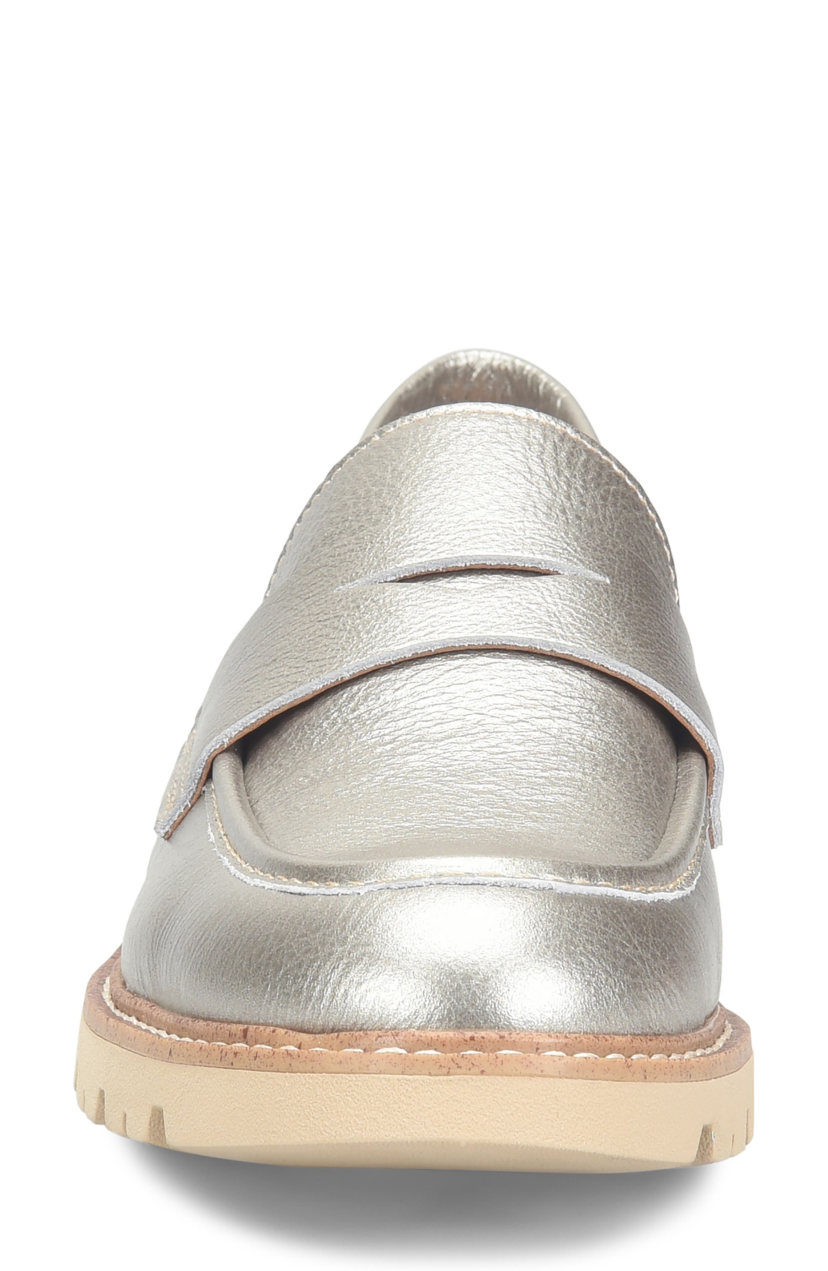 Lug Sole Penny Loafer, Alternate, color, SILVER