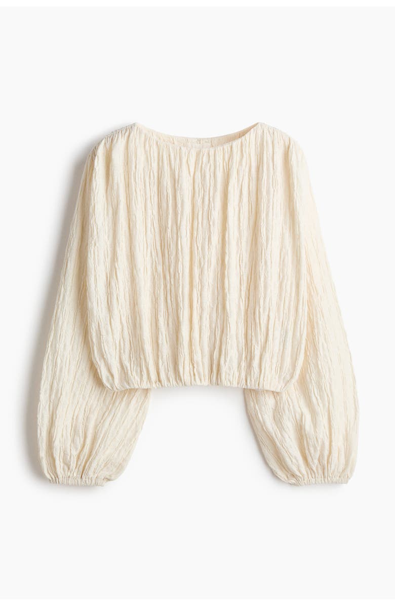 H&M Balloon-sleeved Top, Main, color, Cream