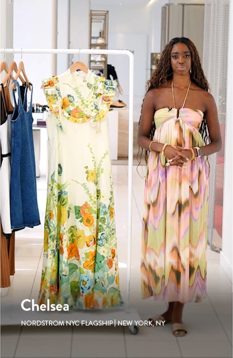 Constance Floral Linen Dress, sales video thumbnail