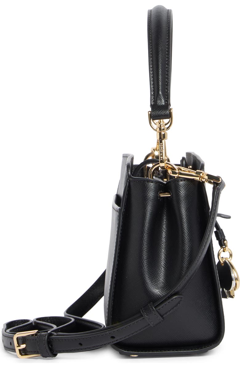 Kate Spade New York madison saffiano leather small satchel, Alternate, color, Black