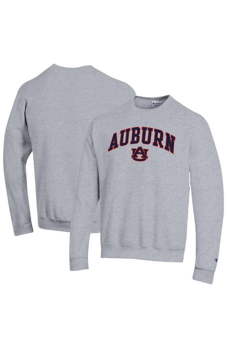 Champion Men's Champion  Heather Gray Auburn Tigers Basic Arch Fleece Pullover Sweatshirt, Main, color, Heather Gray