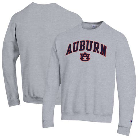 Men's Champion  Heather Gray Auburn Tigers Basic Arch Fleece Pullover Sweatshirt