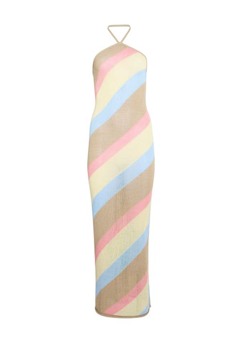 Shop Ser.o.ya Dree Knit Maxi Dress In Yellow/peach/stone