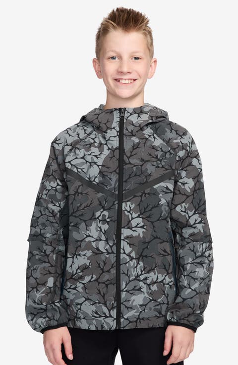 Kids' Sportswear Tech Woven Hooded Full Zip Jacket (Big Kid)