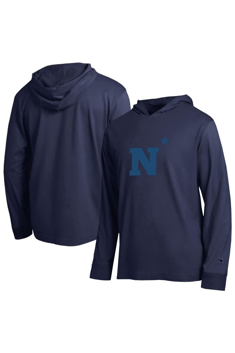 Men's Champion  Navy Navy Midshipmen Tonal All-Star Long Sleeve Hooded T-Shirt, Main, color, Navy
