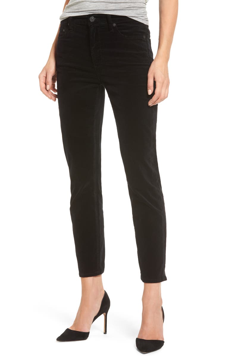 Citizens of Humanity Cara High Waist Ankle Cigarette Velvet Pants, Main, color,