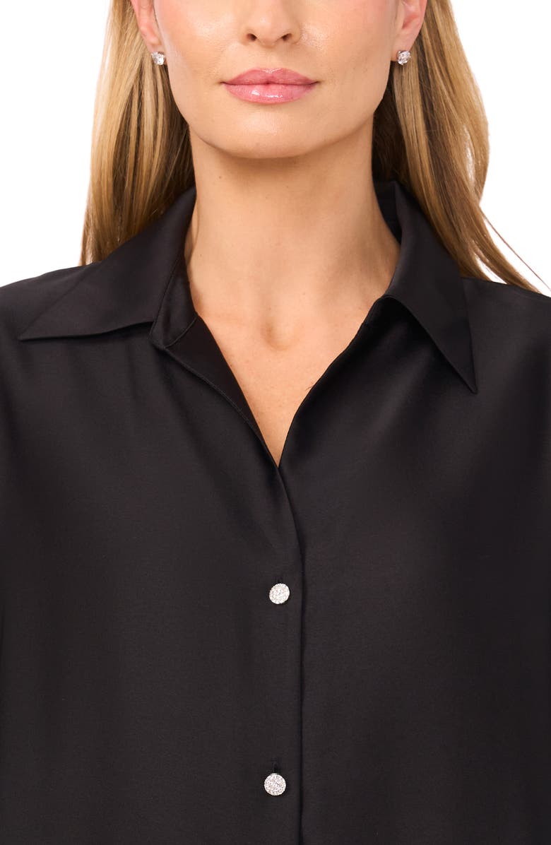 Halogen<sup>®</sup> Charmeuse Button-Up Shirt, Alternate, color, Rich Black