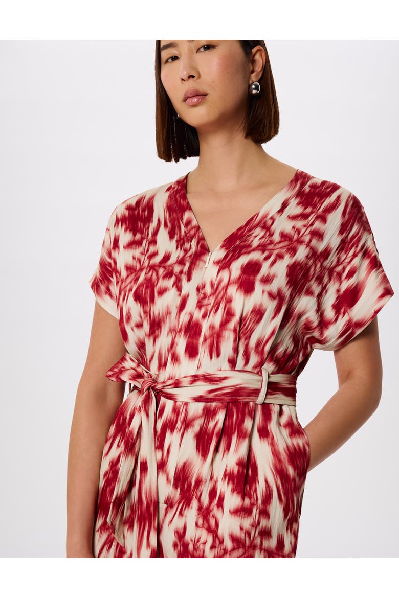 Blurred Floral Tie Jumpsuit, Alternate, color, Red/Multi