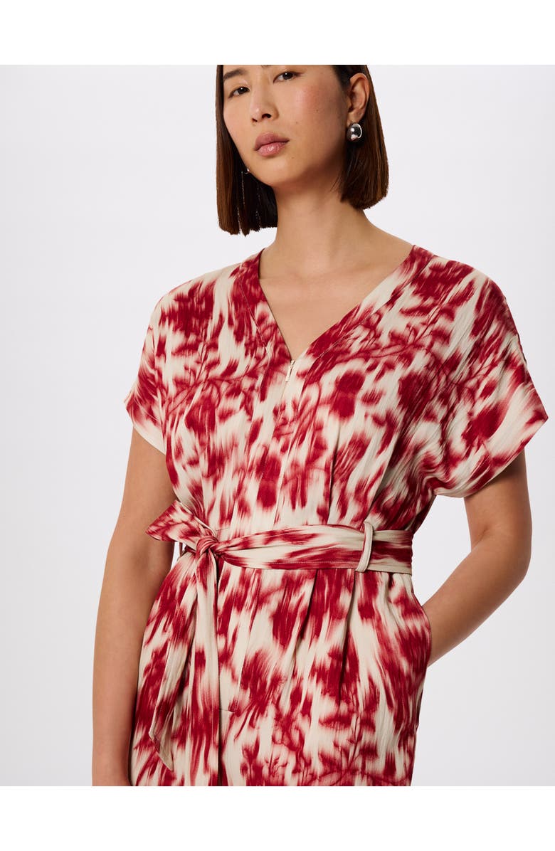 Whistles Blurred Floral Tie Jumpsuit, Alternate, color, Red/Multi