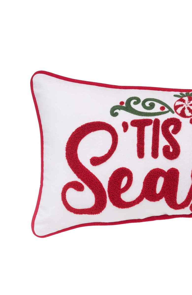 C&F Home Tis The Season Candy Cane Christmas Throw Pillow, 10" x 20", Alternate, color, Red