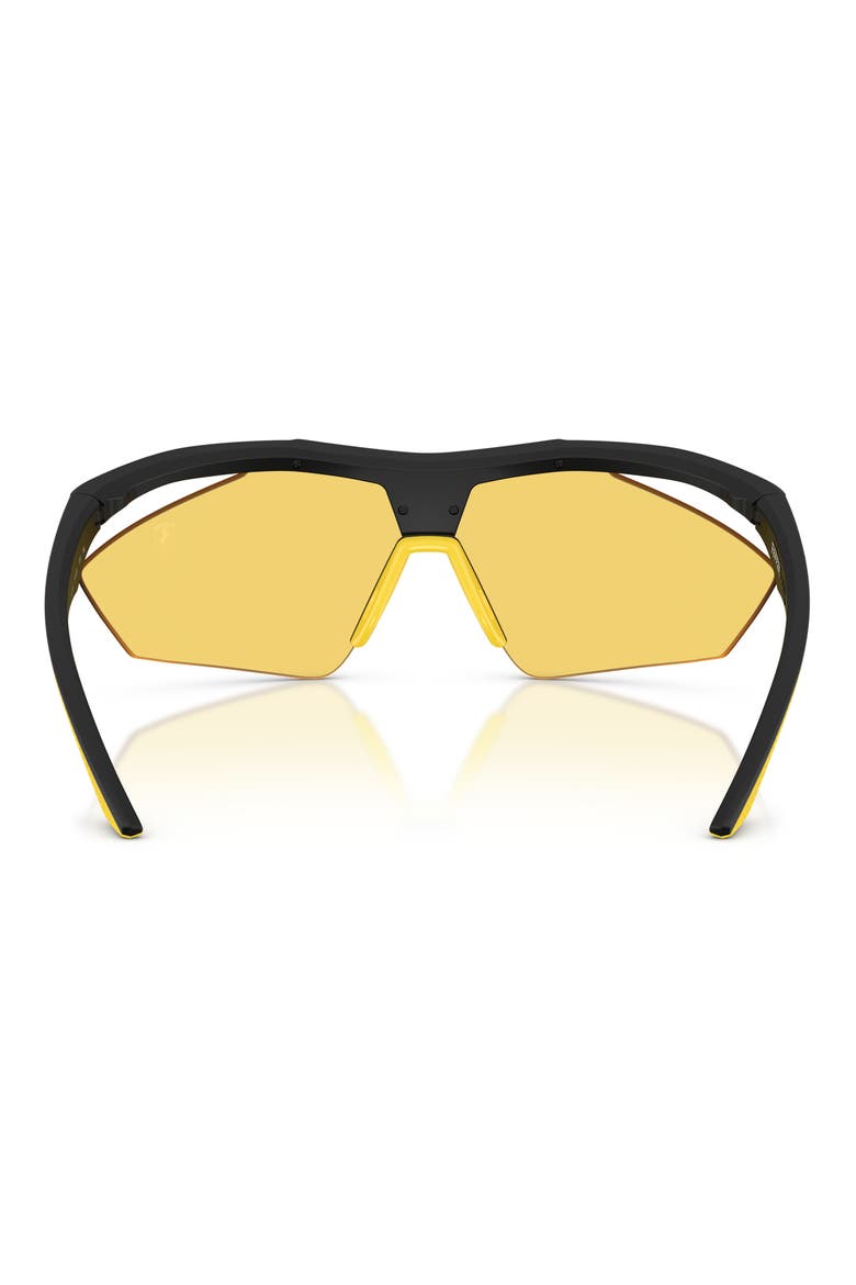 81mm Semi Rimless Irregular Sunglasses, Alternate, color, BLACK MATTE / YELLOW SOLID
