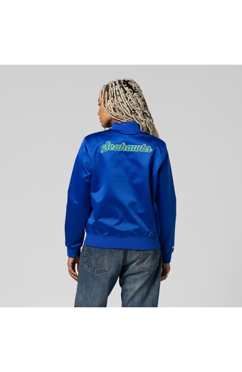 Mitchell & Ness Women's Mitchell & Ness  Royal Seattle Seahawks Full-Snap Satin Jacket, Alternate, color, Royal