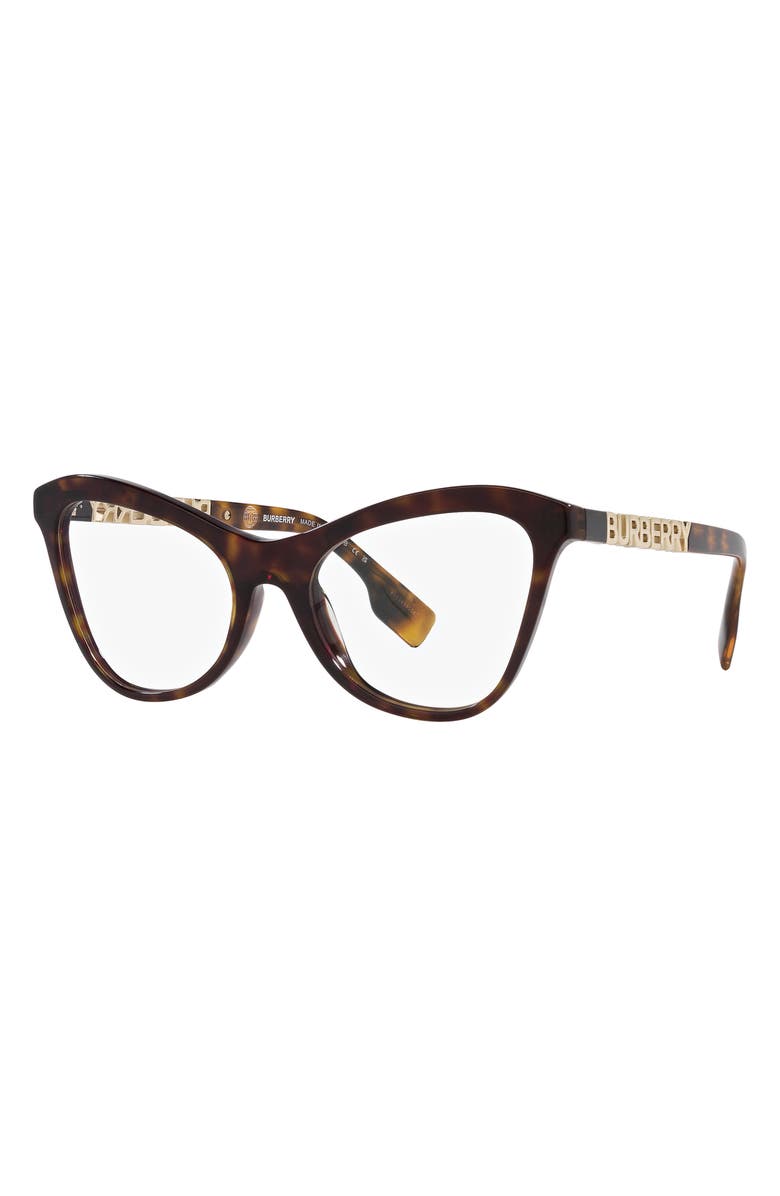 Burberry Angelica 54mm Cat Eye Optical Glasses, Alternate, color, Dk Havana