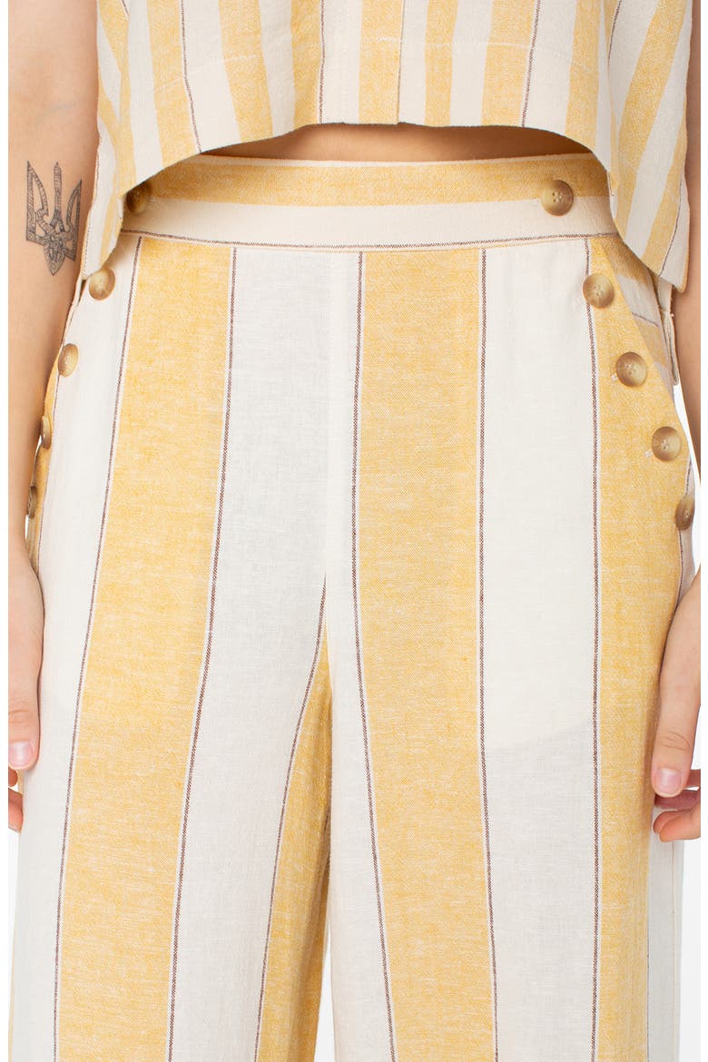 Adrian Stripe Wide Leg Linen Blend Pants, Alternate, color, AMBER GOLD JUNGLE STRIPE