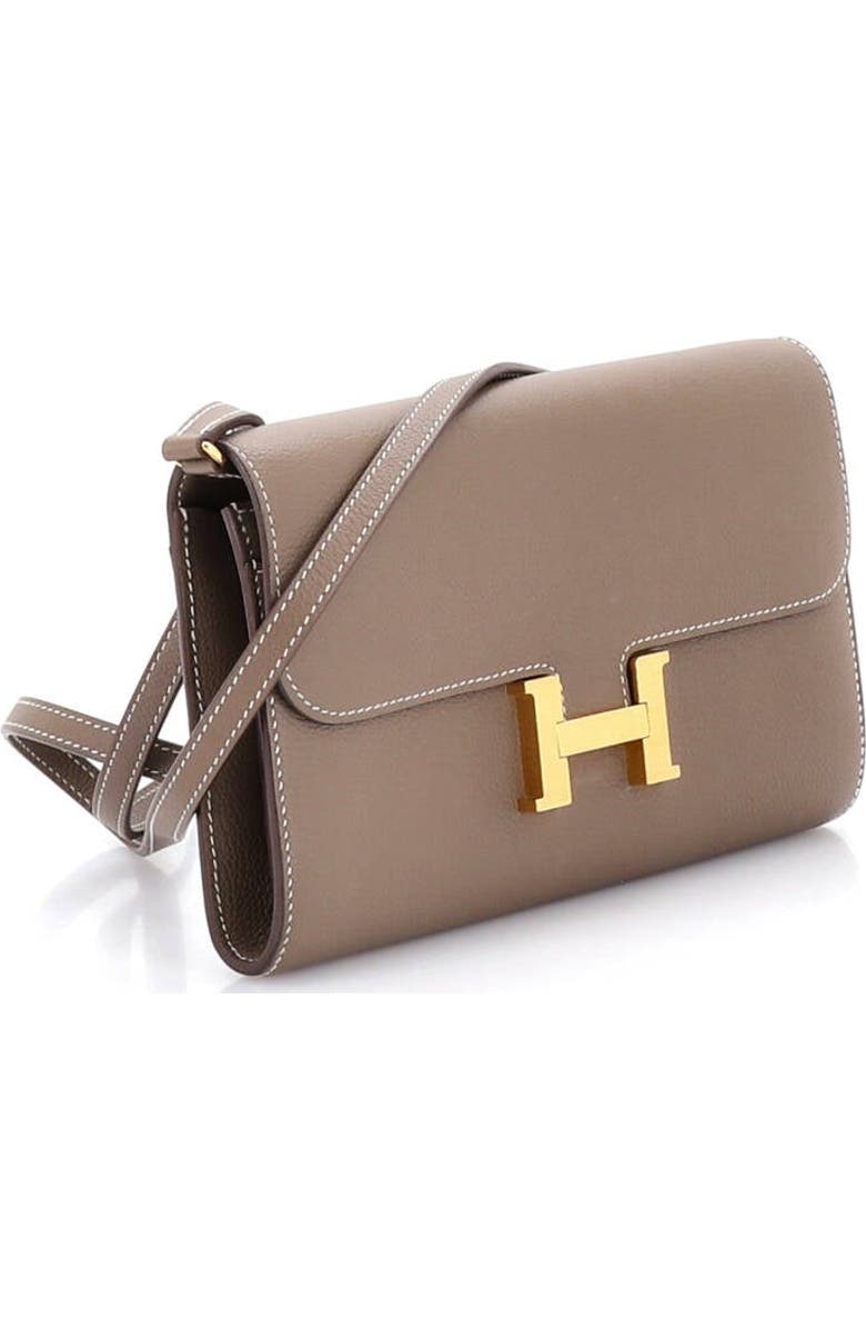 Pre-Owned Hermes Constance To Go Wallet Evercolor, Alternate, color, Etoupe
