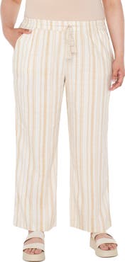 Liverpool Los Angeles Linen Blend Drawstring Wide Leg Pants