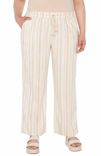 Liverpool Los Angeles Linen Blend Drawstring Wide Leg Pants
