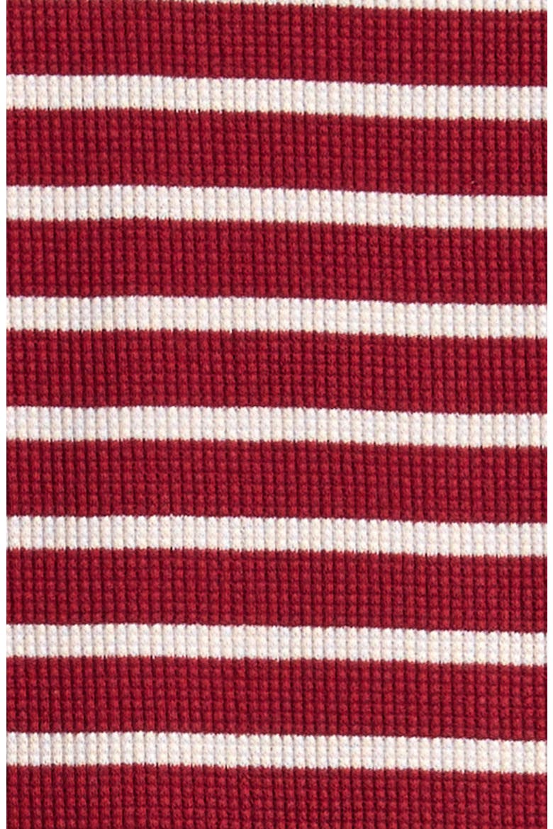 Kids' Scarlet Red Stripe Thermal Fitted Two-Piece Pajamas, Alternate, color, RED