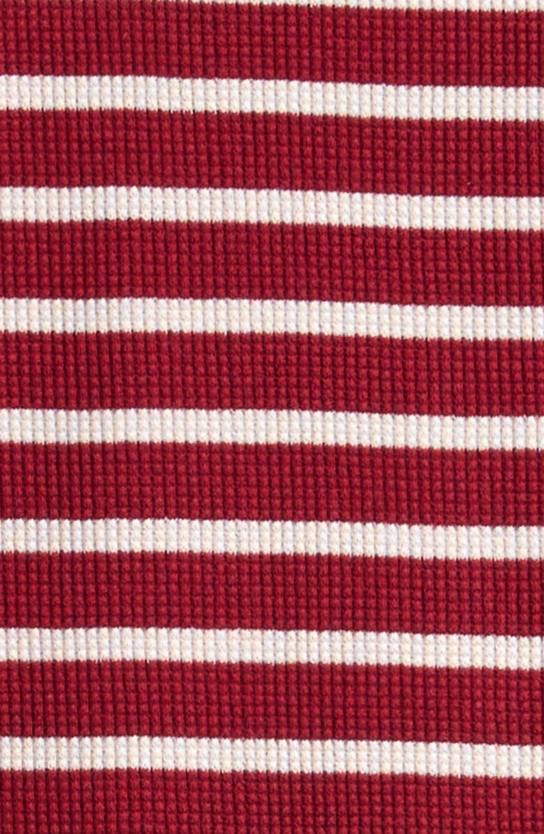 Petit Lem Kids' Scarlet Red Stripe Thermal Fitted Two-Piece Pajamas, Alternate, color, Red