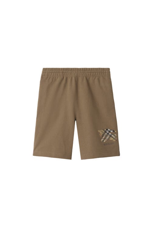 Burberry Ekd Check Cotton Shorts In Brown