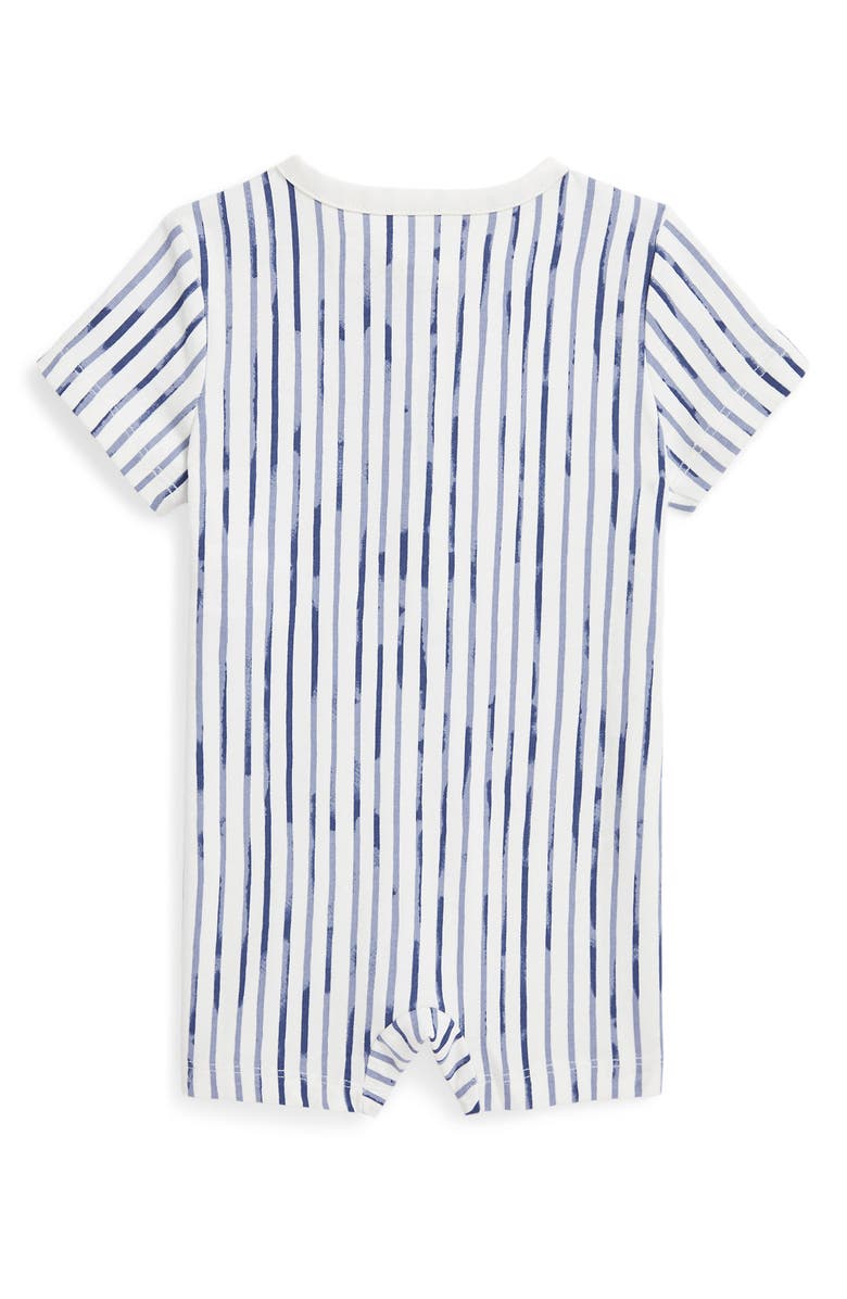 Ralph Lauren Stripe Cotton Jersey Henley Romper, Alternate, color, 