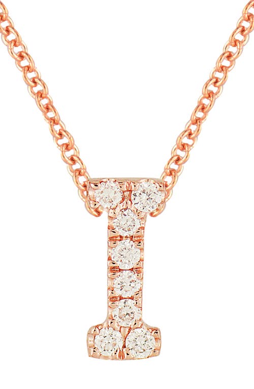 Bony Levy Diamond Pavé Initial Pendant Necklace In 18k Rose Gold - I