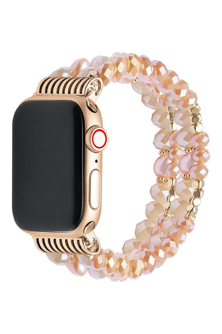 Demi Beaded Apple Watch Band, Alternate, color, ROSE GOLD