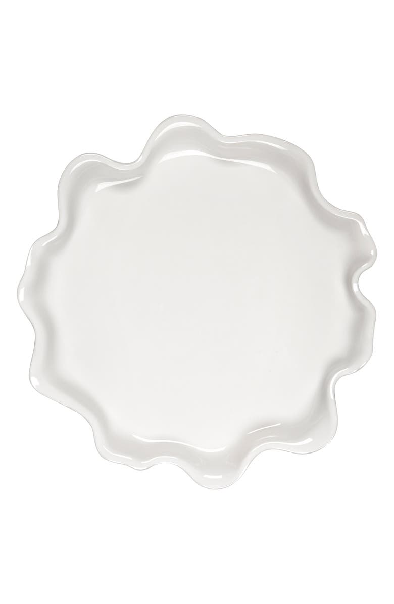 Le Creuset Iris Stoneware Ruffle Platter, Main, color, White