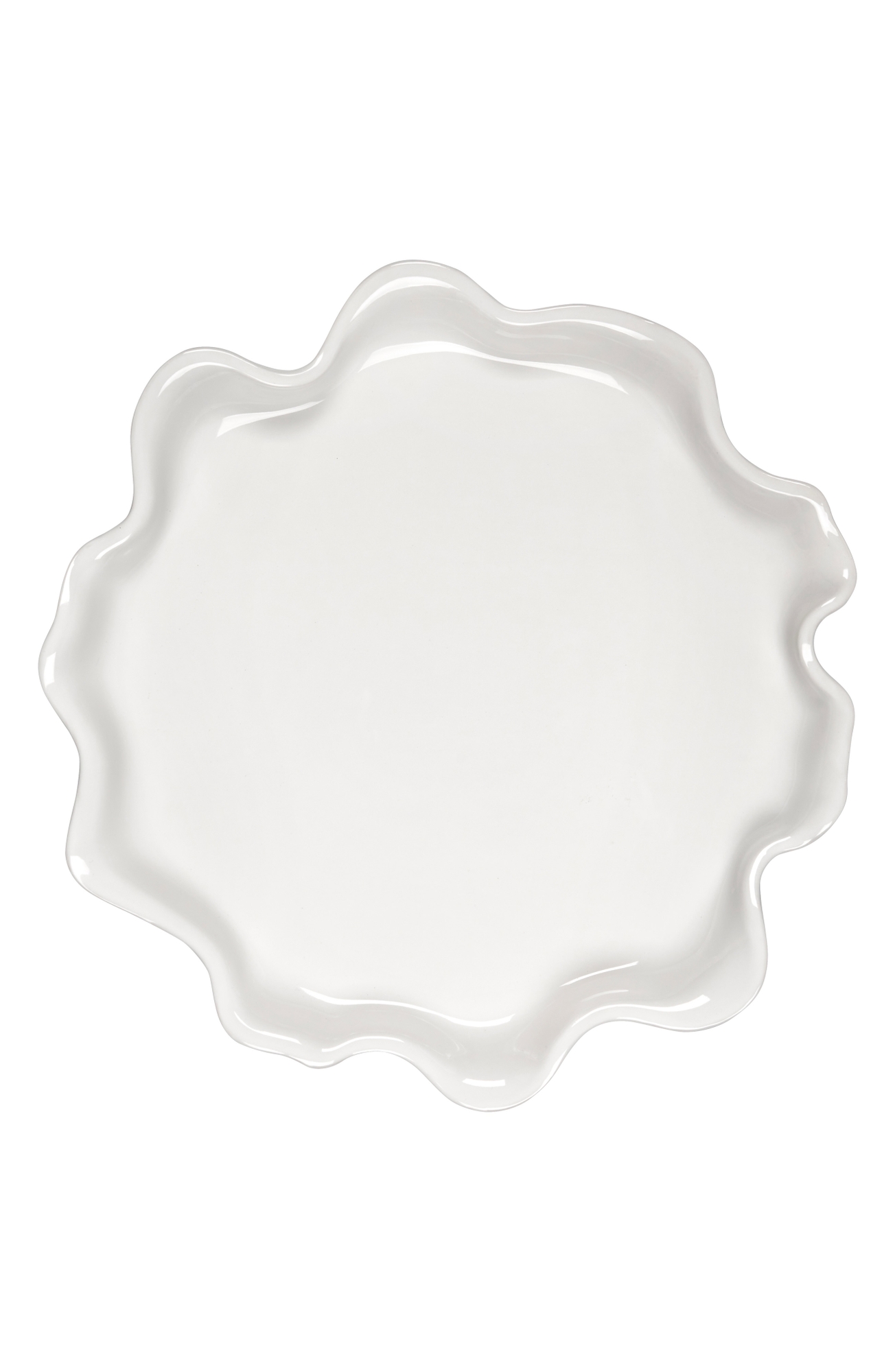 Le Creuset Iris Stoneware Ruffle Platter - White, 14in