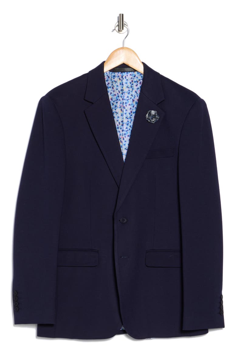 Slim Fit Knit Blazer, Alternate, color, NAVY
