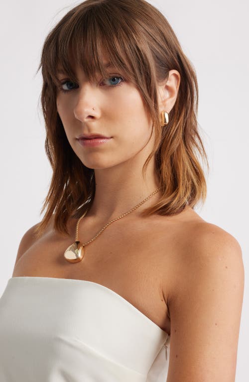 Open Edit Puffy Triangle Pendant Necklace In Gold